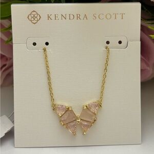 NWT Kendra Scott Blair Butterfly pendant Necklace in Gold pink Mix
